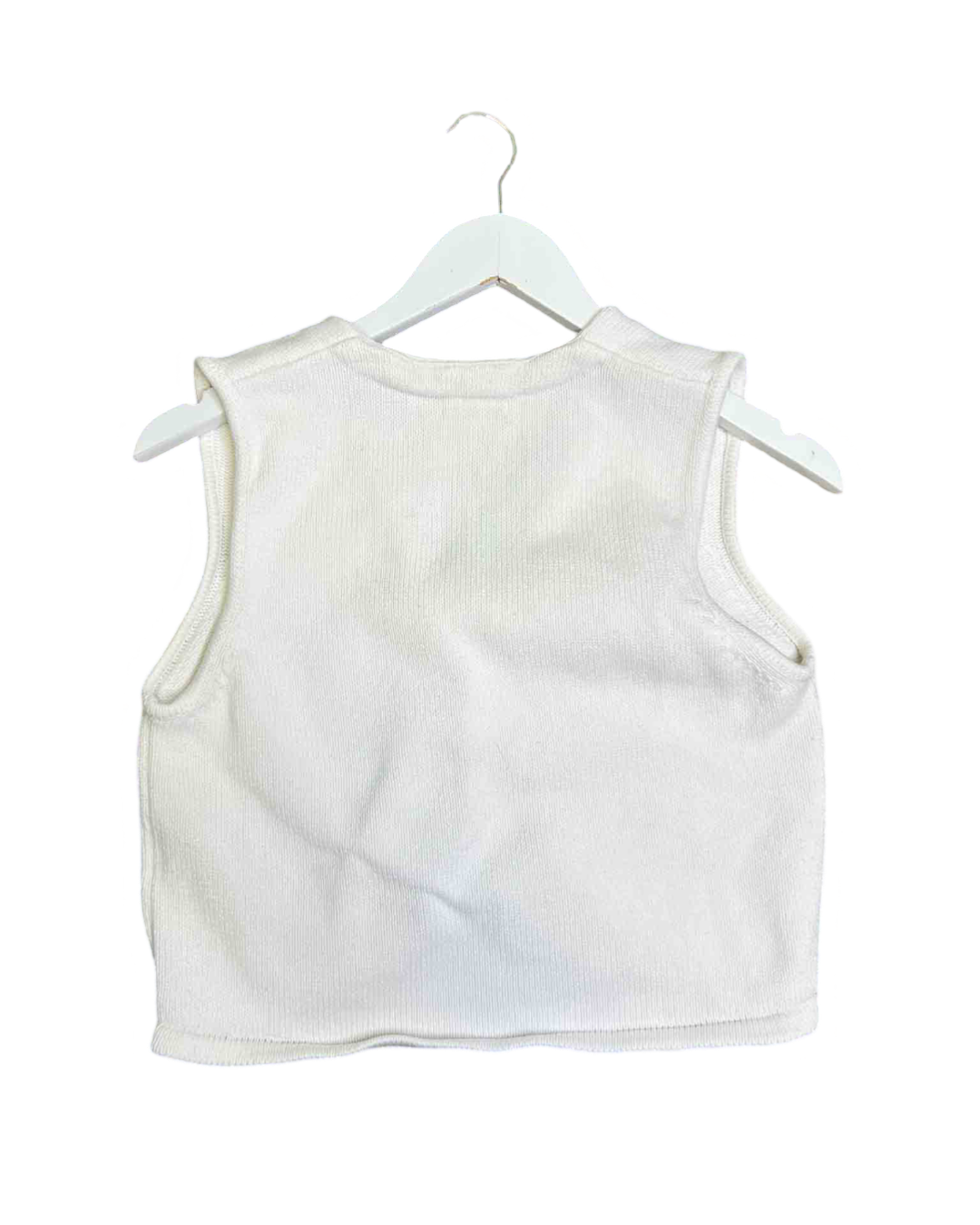 Size 8 | Marle White Cotton Knit Vest