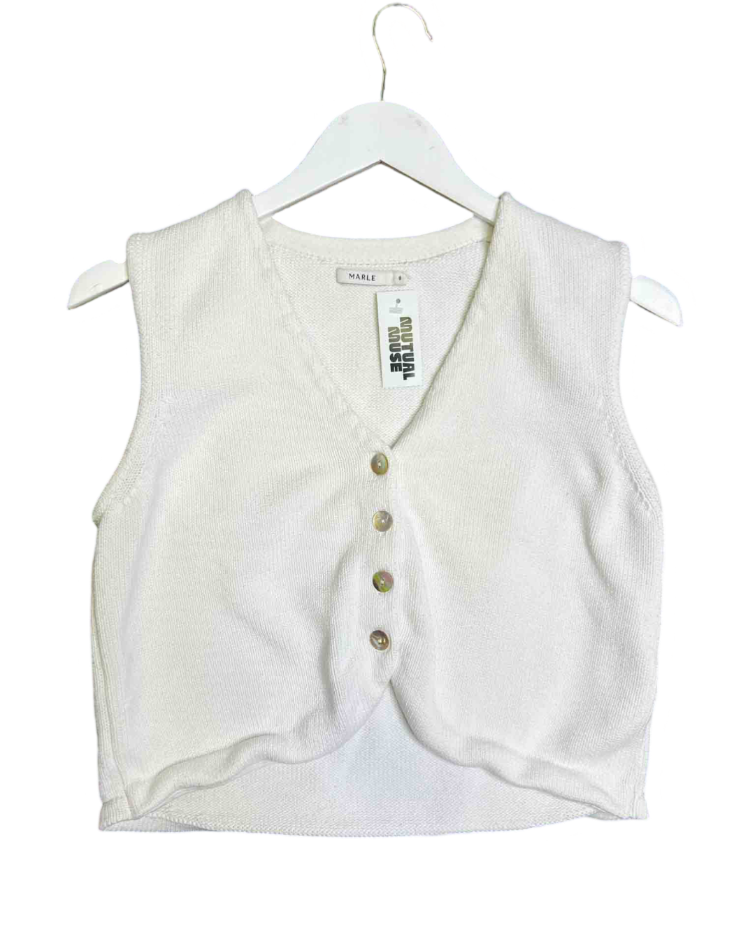 Size 8 | Marle White Cotton Knit Vest