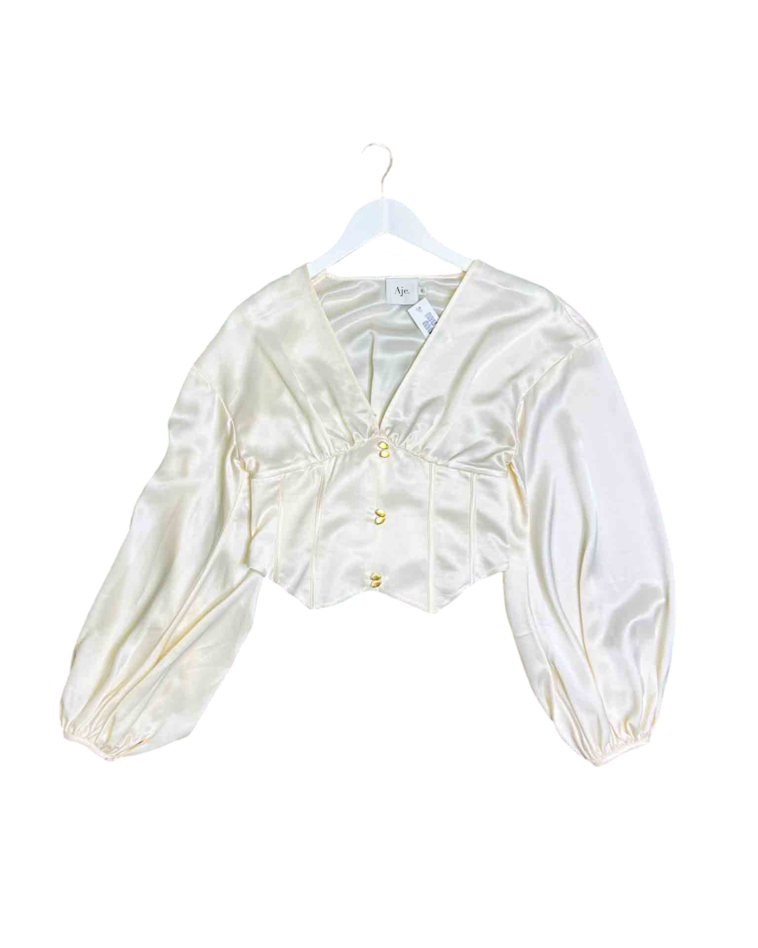 Size 8 | Aje Coconut Cream Spirit Corsetted Blouse