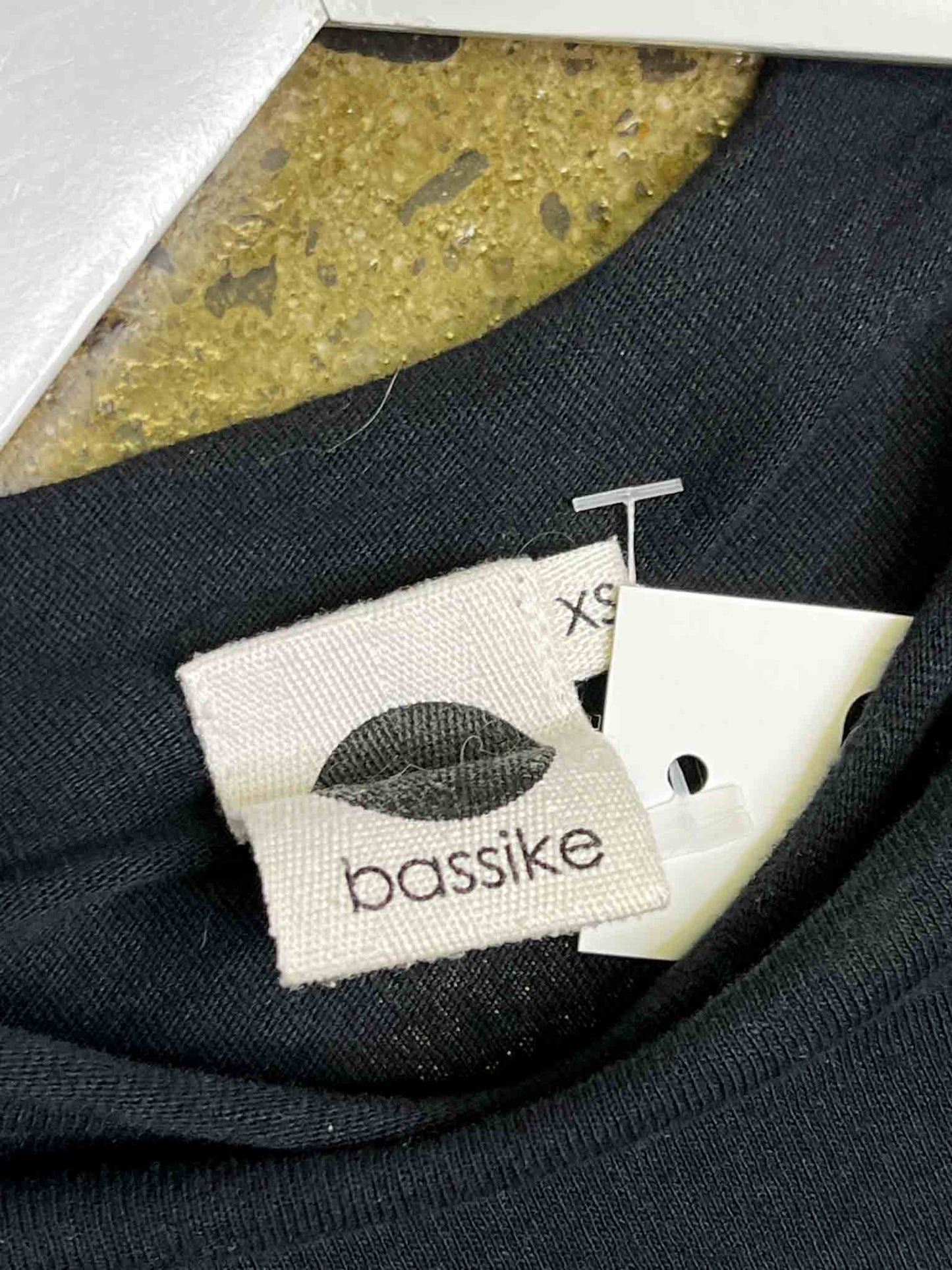 Size XS | Bassike Black Mock Neck Top