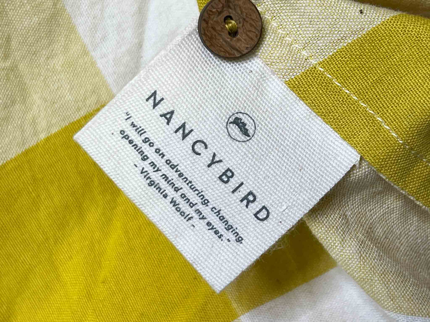 Size L | Nancybird Yellow Check Midi Dress