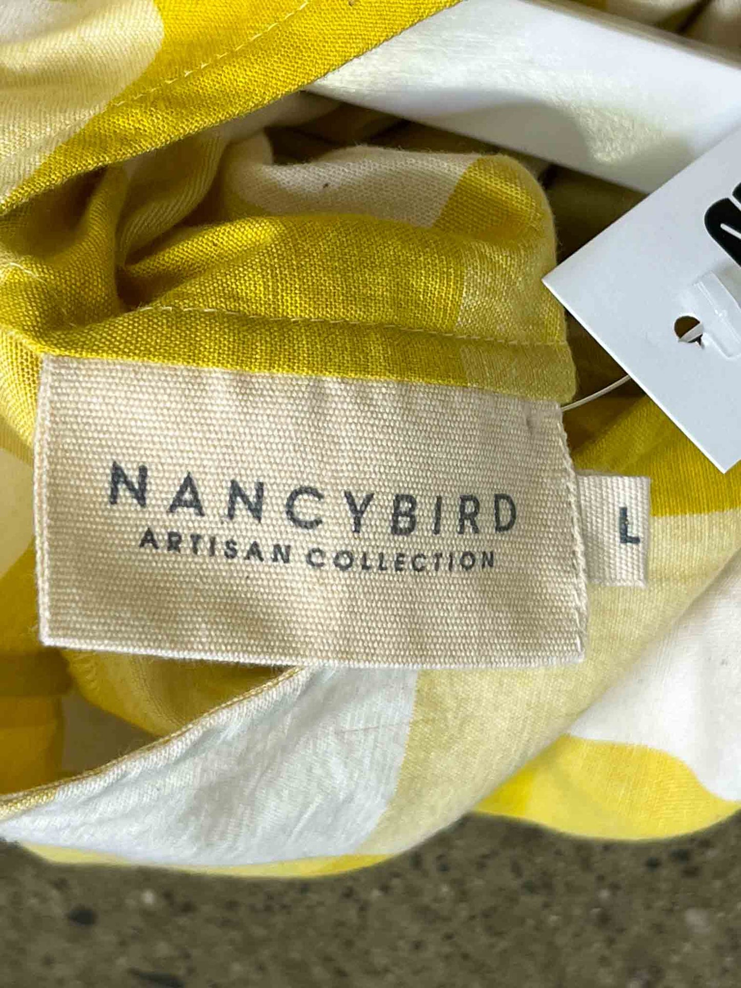 Size L | Nancybird Yellow Check Midi Dress