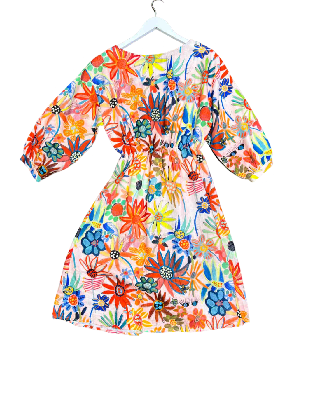 Size 10 | Kuwaii Multicoloured Floral Print Midi Dress