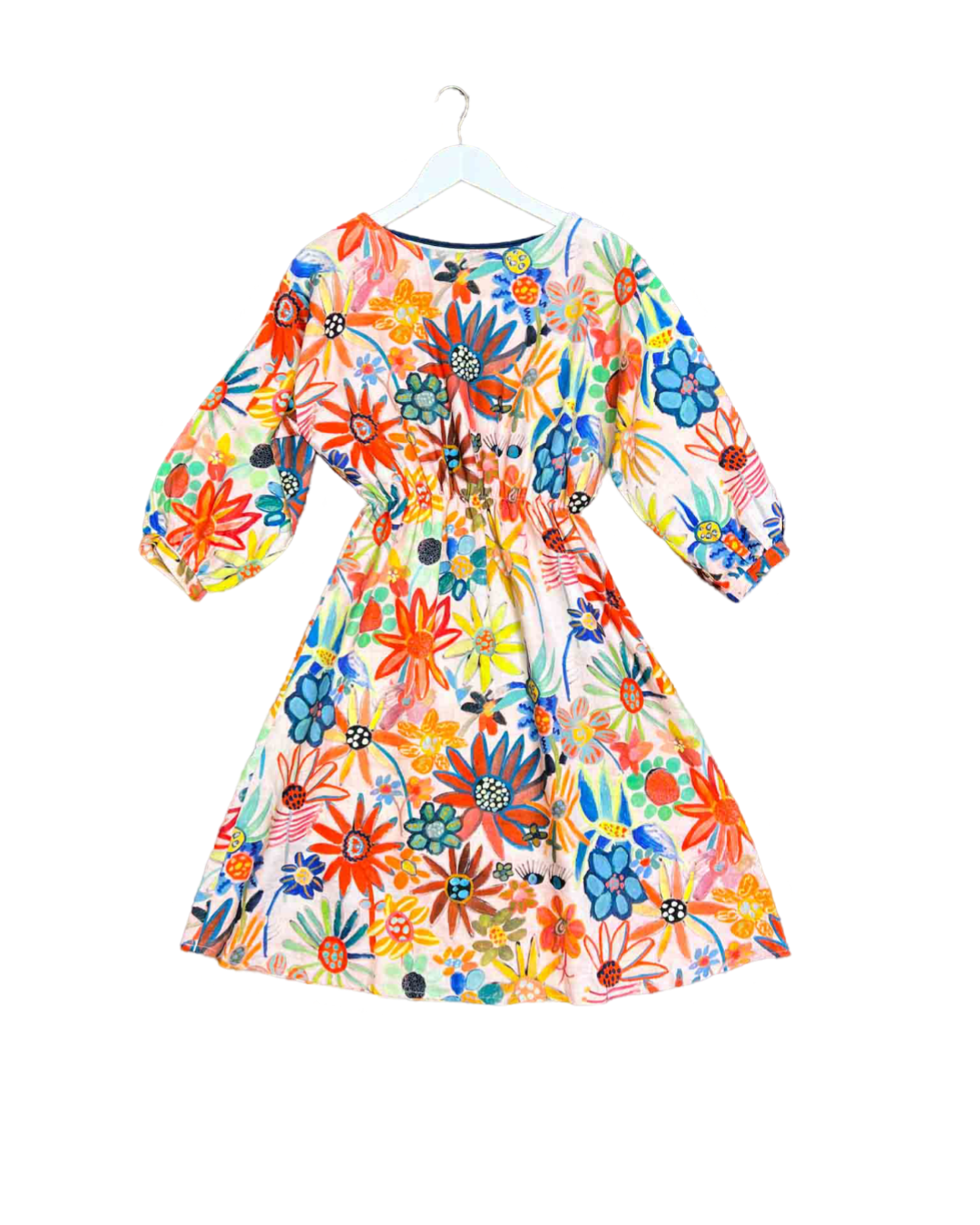 Size 10 | Kuwaii Multicoloured Floral Print Midi Dress