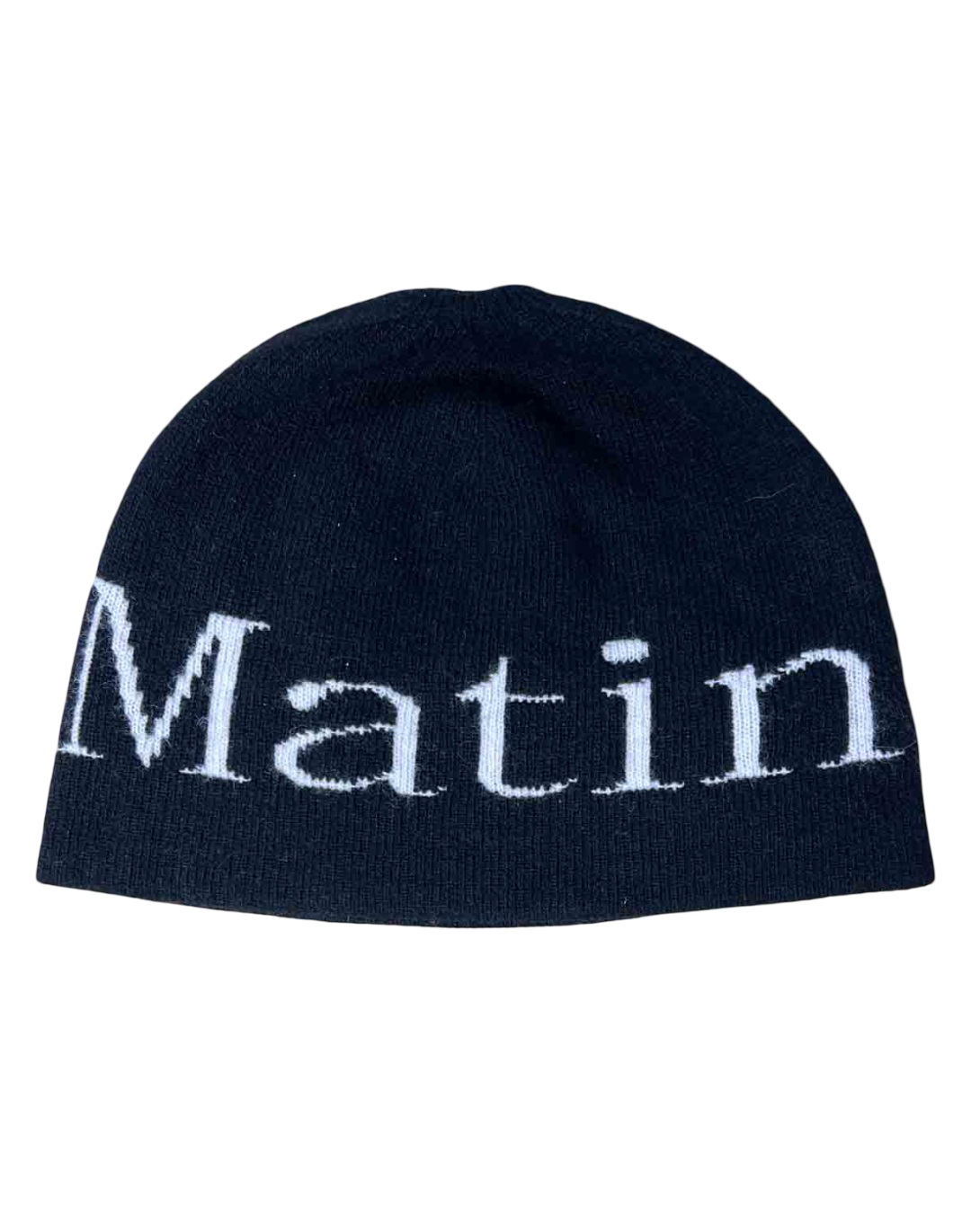 Matin Kim Black Jacquard Wool Beanie
