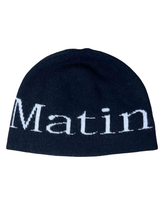 Matin Kim Black Jacquard Wool Beanie