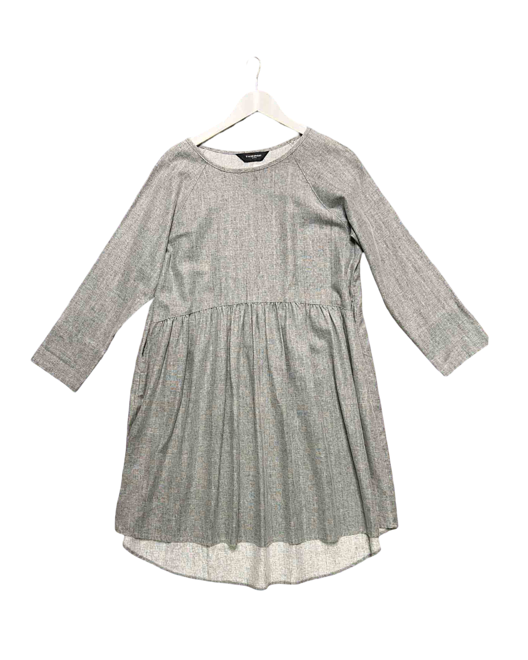 Size S | Eva's Sunday Grey Linen Smock Dress