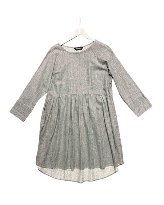 Size S | Eva's Sunday Grey Linen Smock Dress