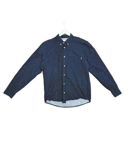 Size L | Carhartt Navy and White Dots Long Sleeve Shirt