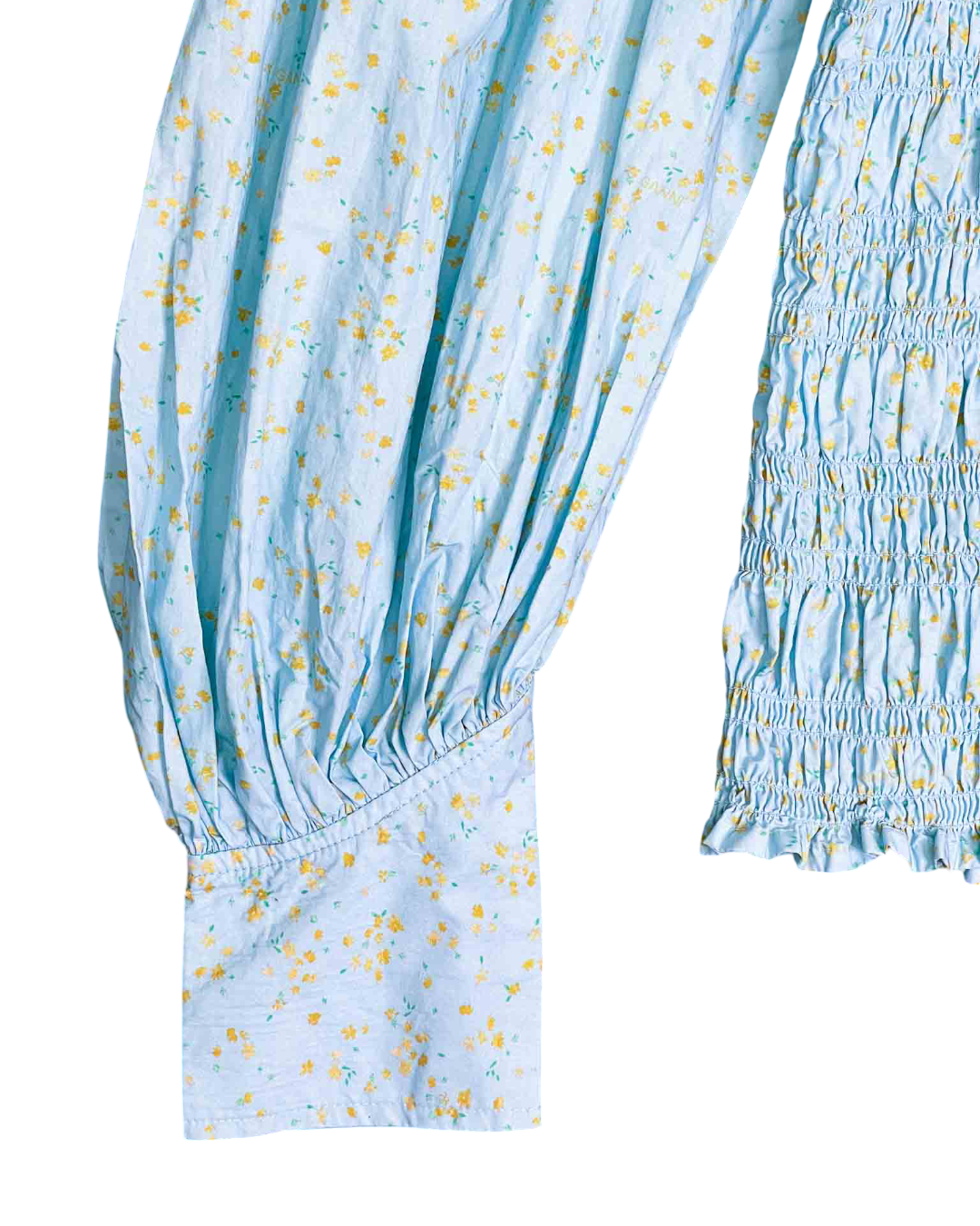 Size M (42) | Ganni Floral Puff Sleeve Top