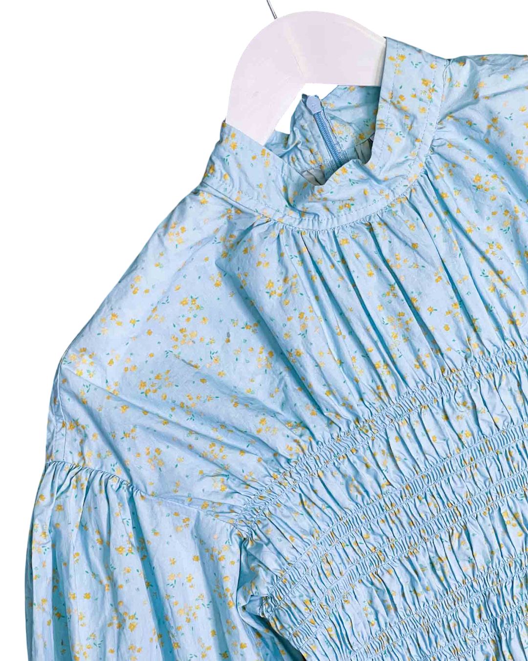 Size M (42) | Ganni Floral Puff Sleeve Top