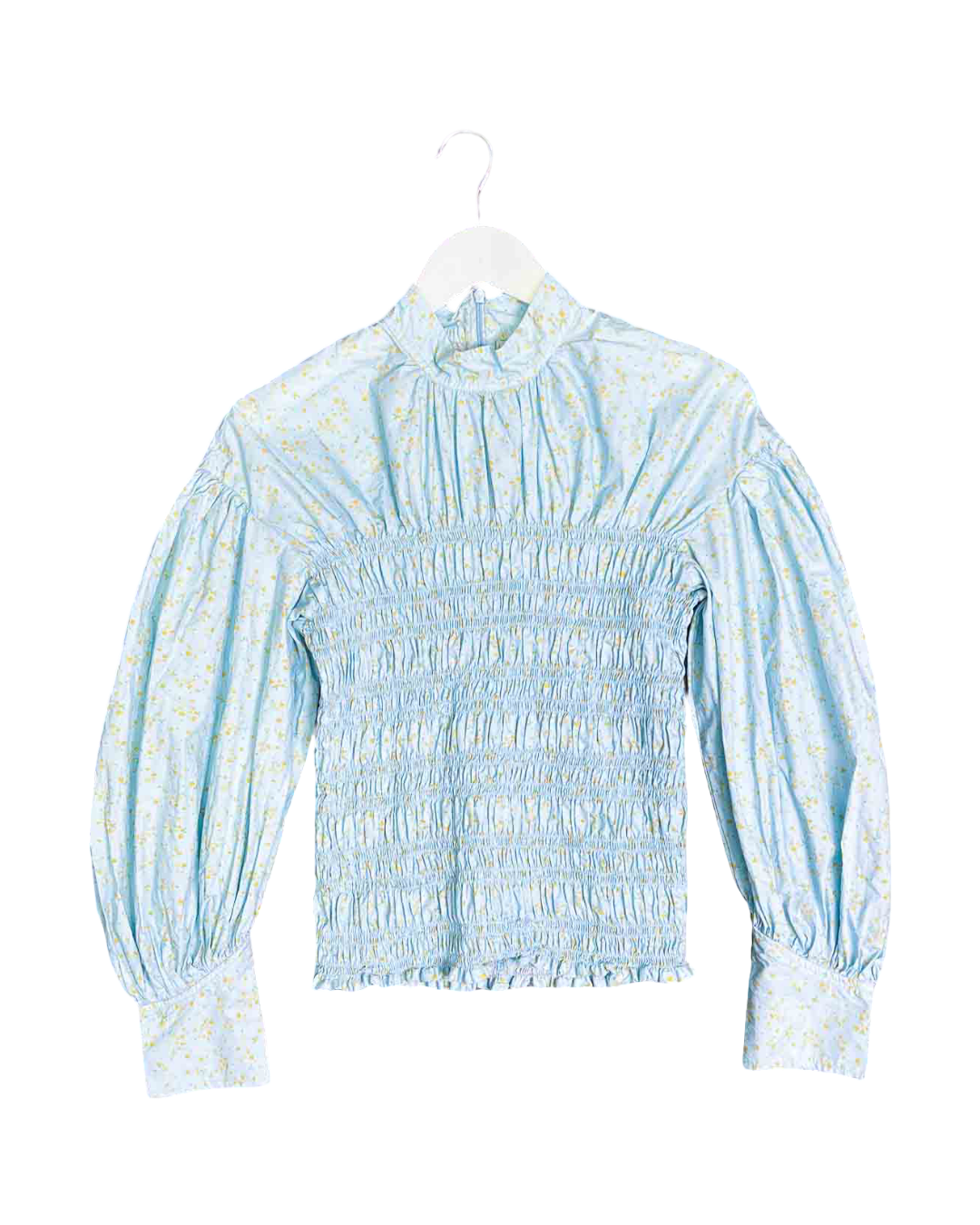Size M (42) | Ganni Floral Puff Sleeve Top