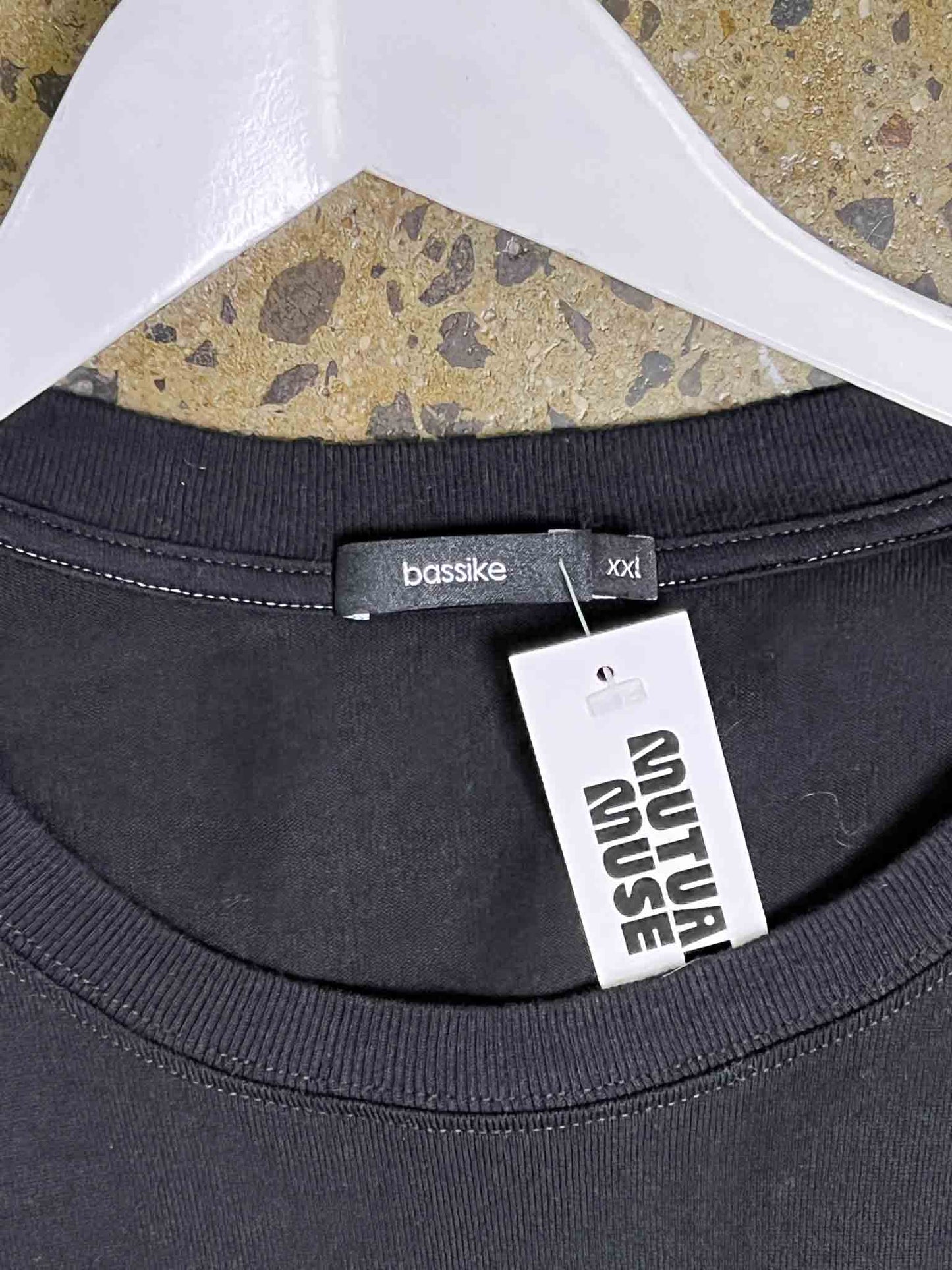 Size XXL | Bassike White Stitching Raw Hem Top