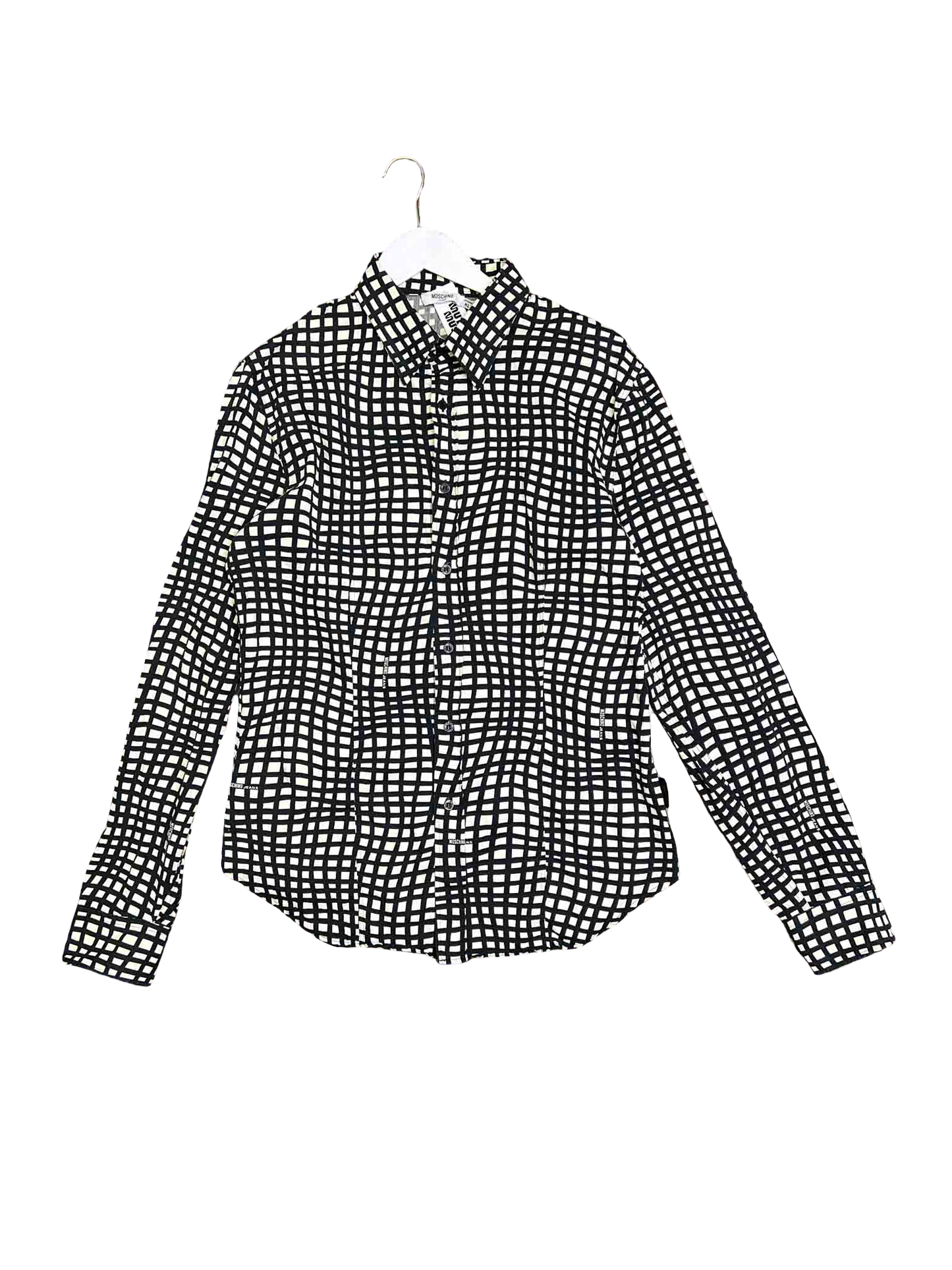 Size XL | Moschino Jeans Wavy Check Print Shirt