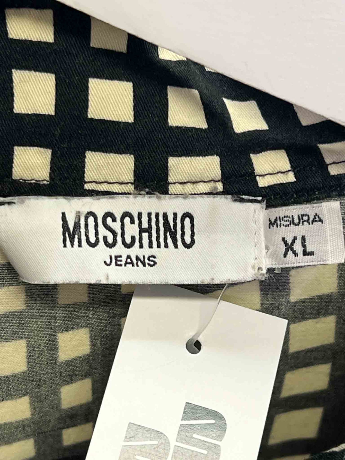 Size XL | Moschino Jeans Wavy Check Print Shirt