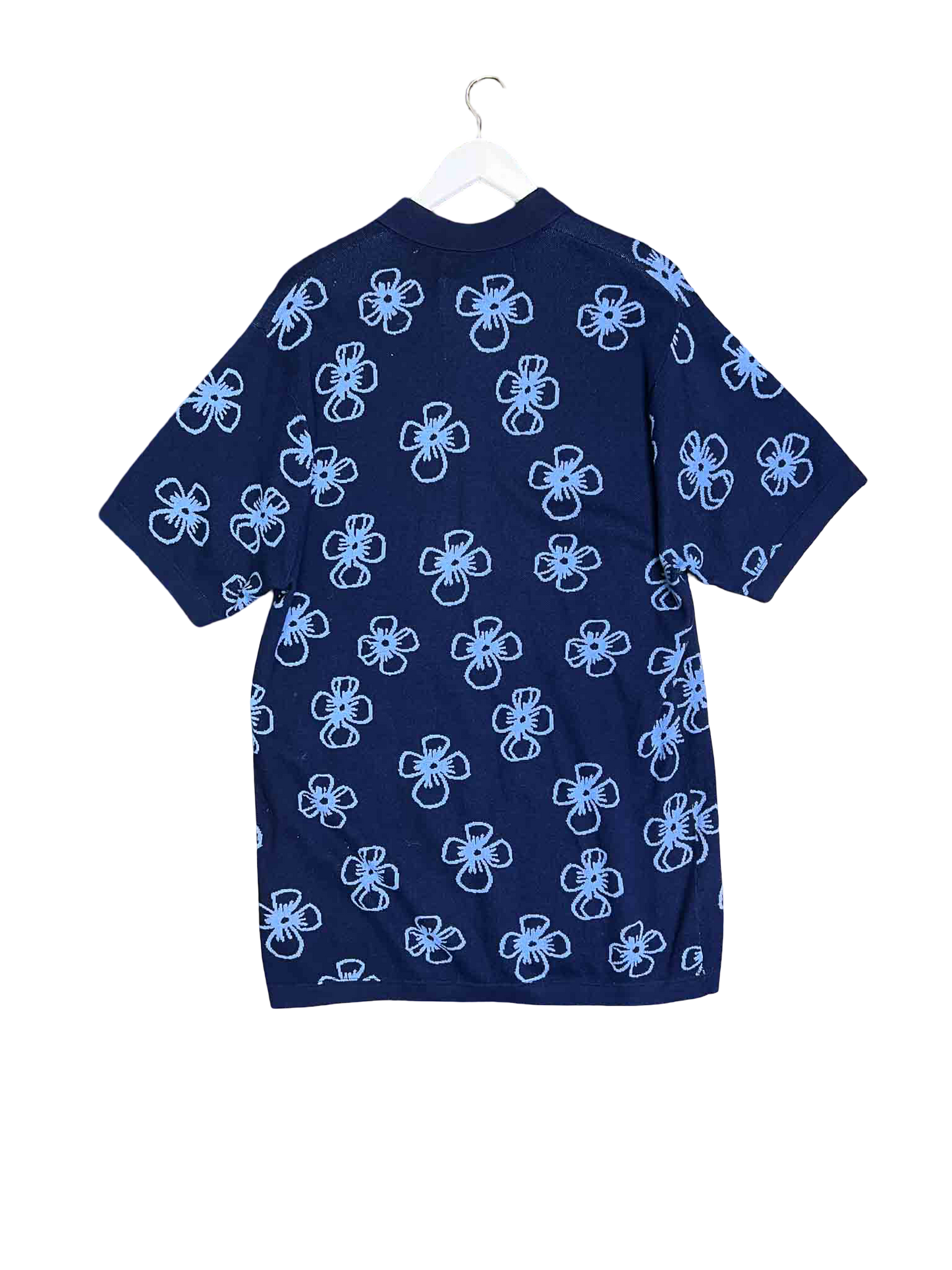 Size L | Butter Floral Print Knit Polo Top