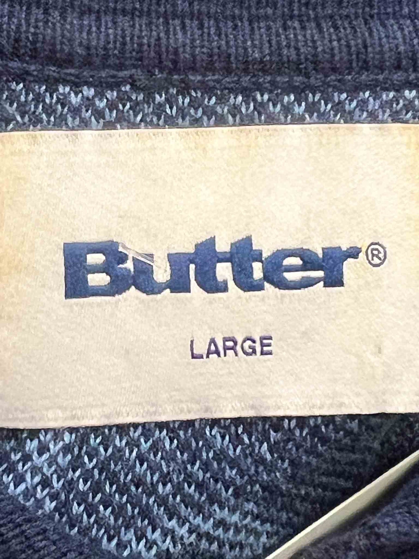 Size L | Butter Floral Print Knit Polo Top