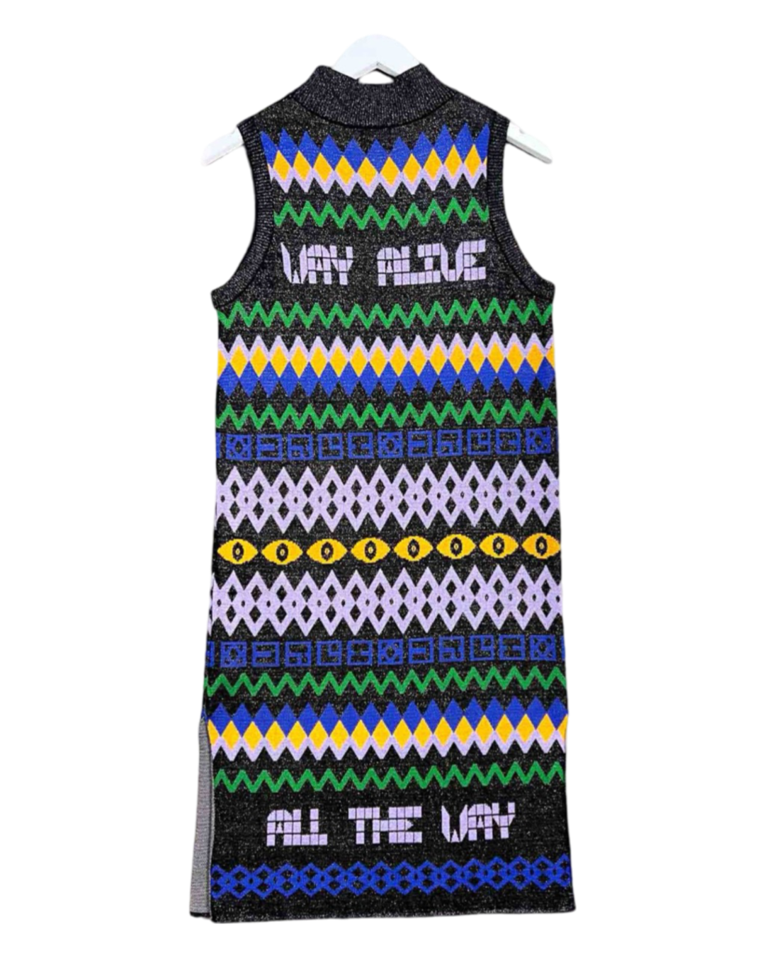 Size 10 | Gorman Multicoloured Lurex Way Alive Knit Knee-Length Dress