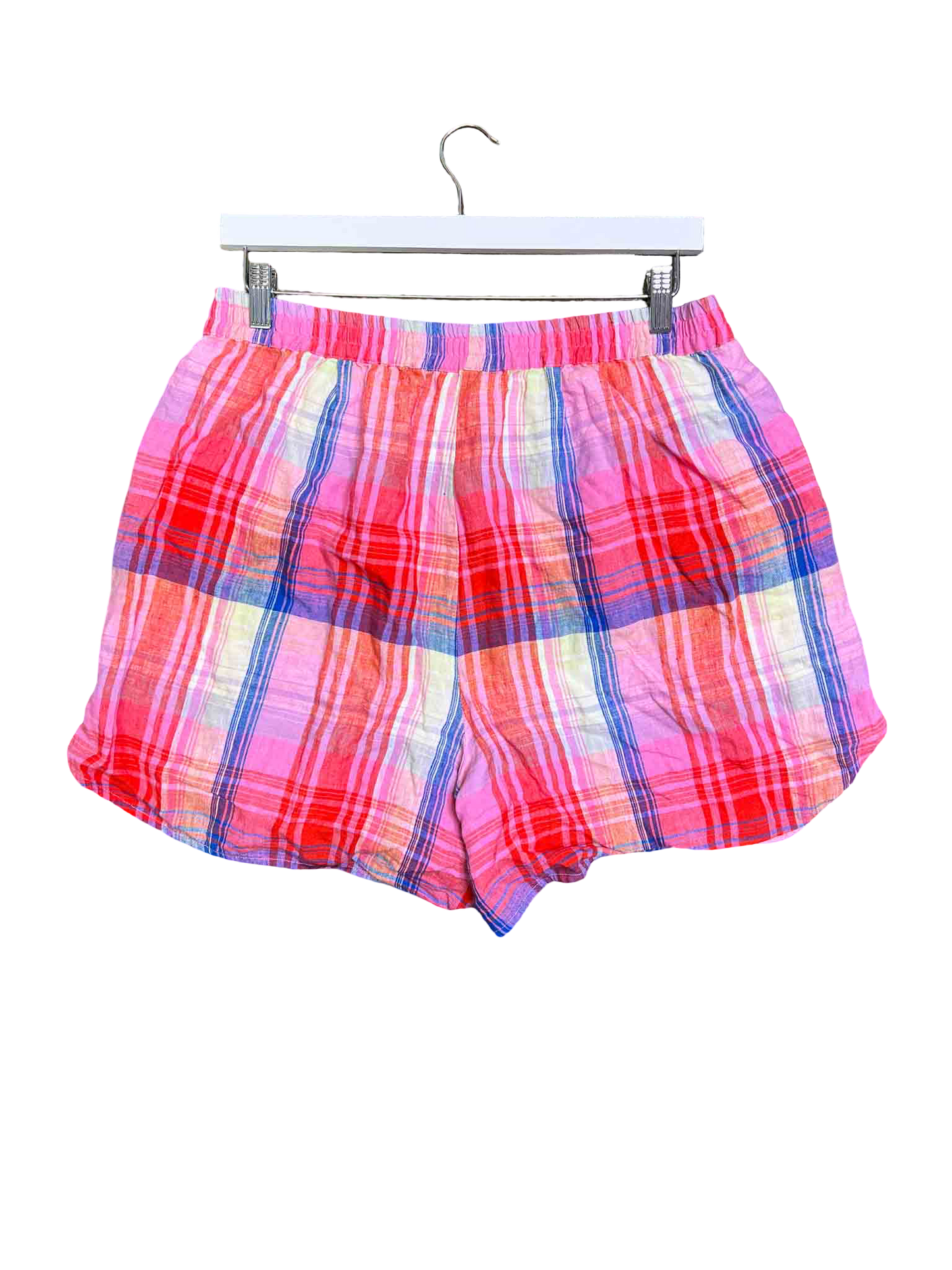 Size 16 | Gorman 'Vivid' Plaid Print Linen Shorts