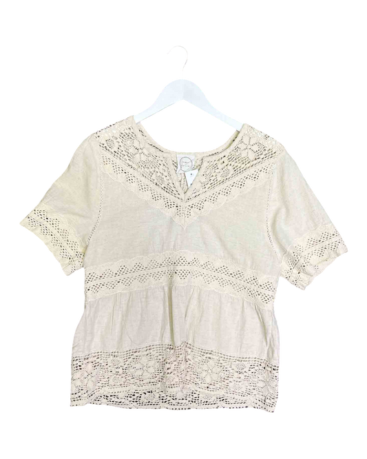 Size 12 | Kinga Csilla Linen Broderie Crochet Top