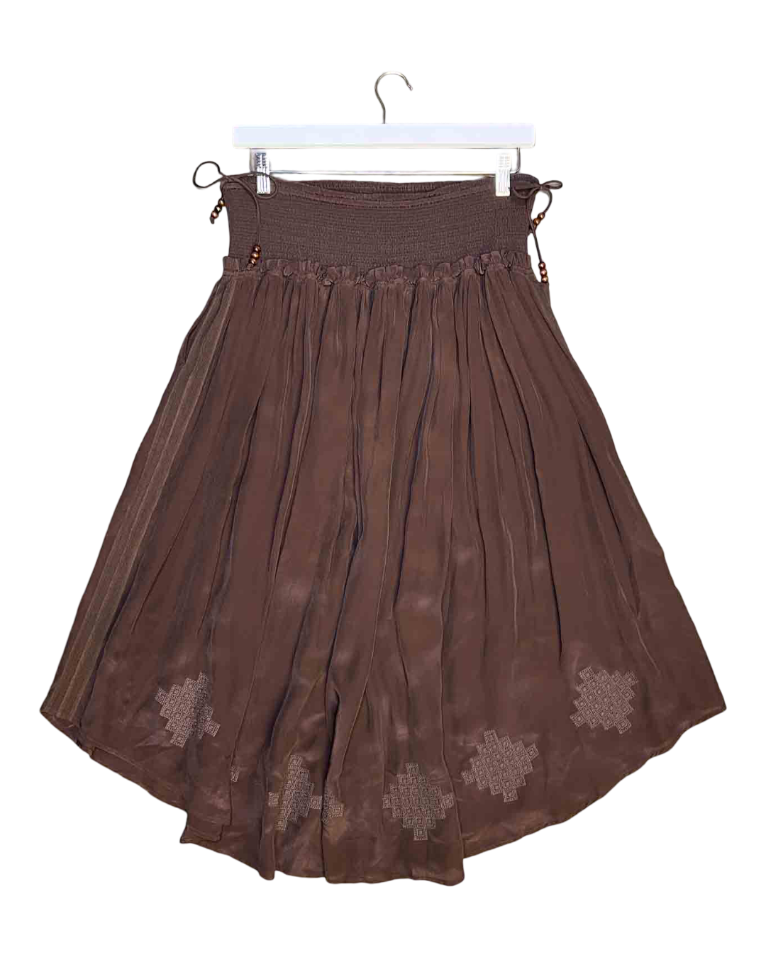 Size L | Flannel Brown Flowy Skirt
