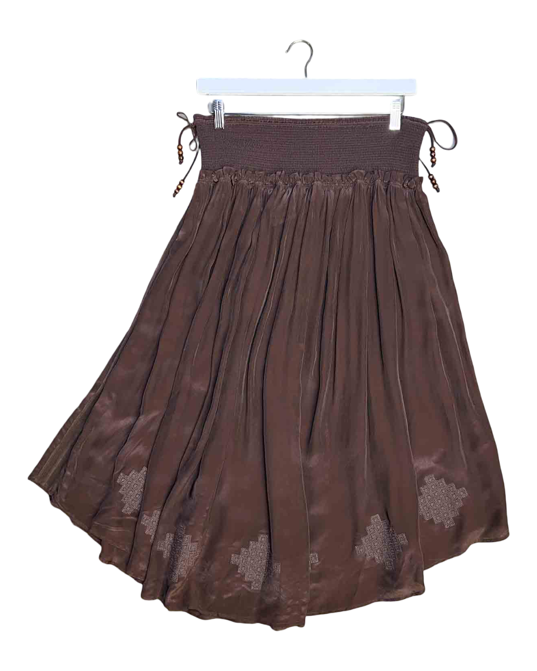 Size L | Flannel Brown Flowy Skirt