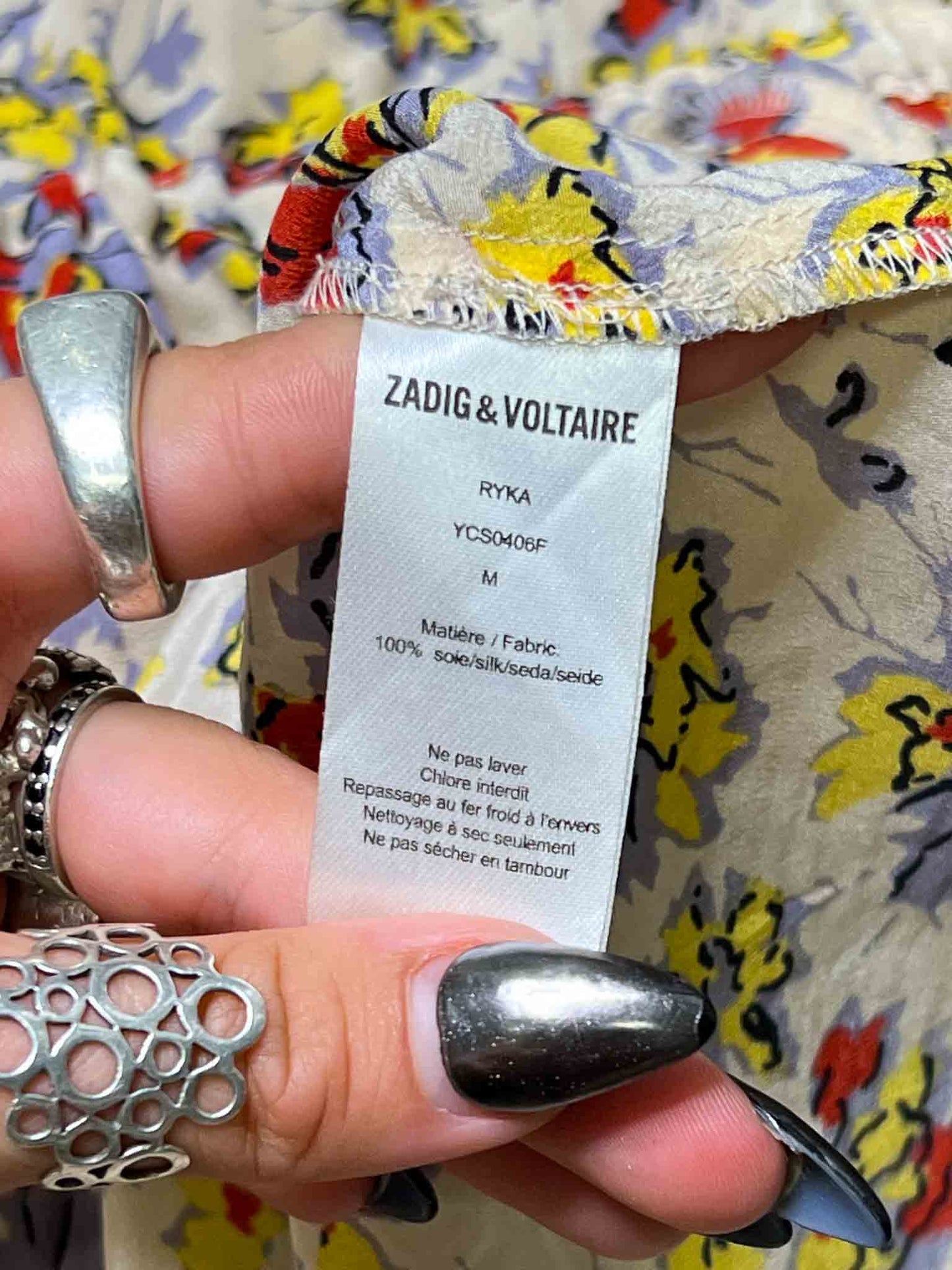 Size M | Zadig & Voltaire Floral Silk Mini Dress