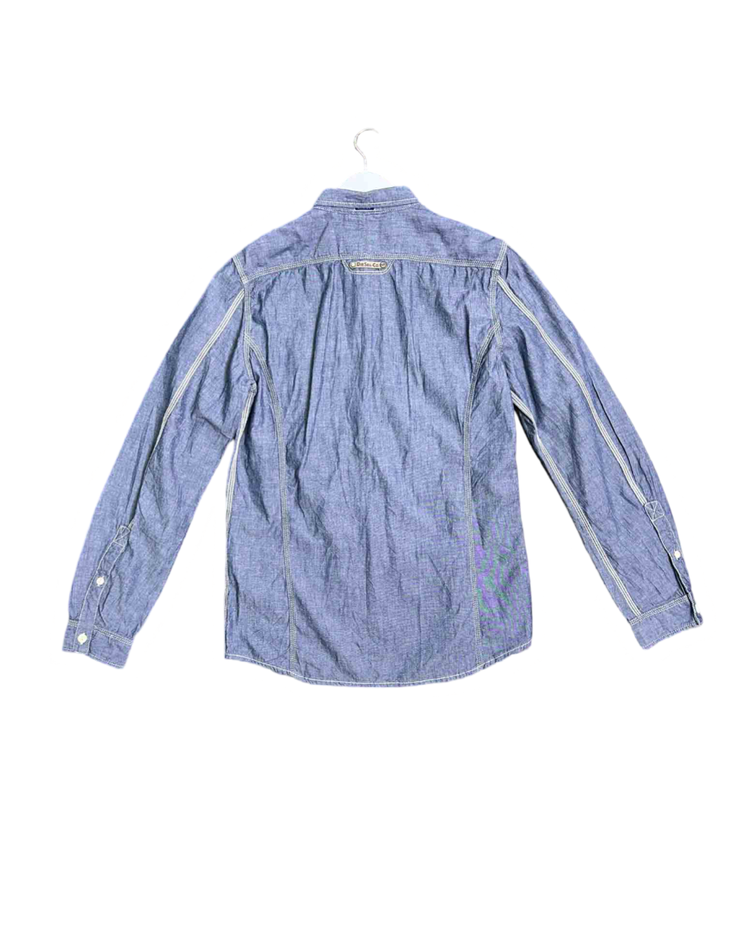 Size L | Diesel-Co Grey Cotton Long Sleeve Shirt