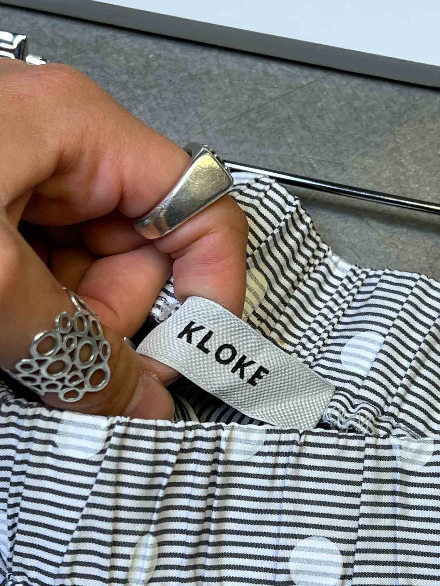 Size XS | Kloke Cotton Pinstripe Midi Skirt