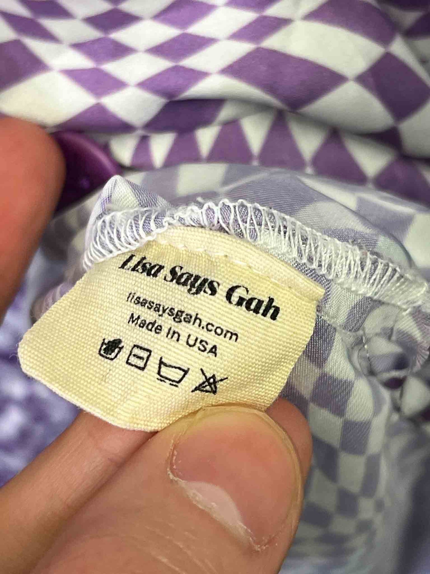 Size M | Lisa Says Gah Checkerboard Shirt