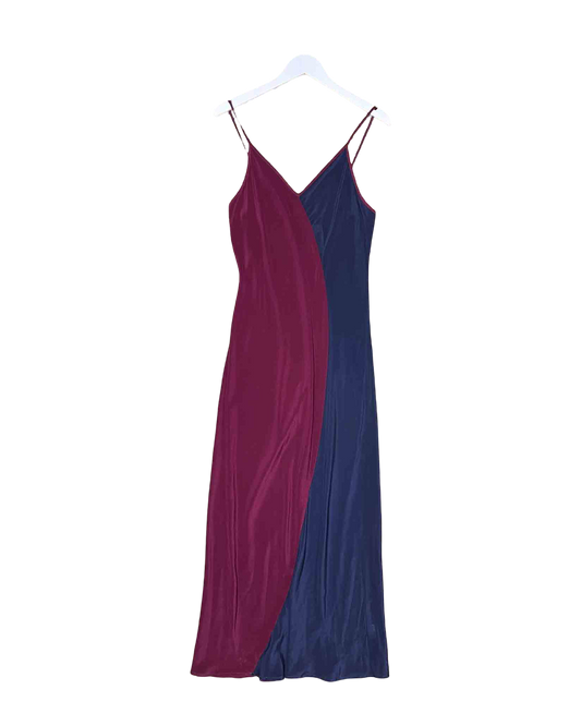 Size L | Alpha60 Dual Tone Silk Maxi Dress