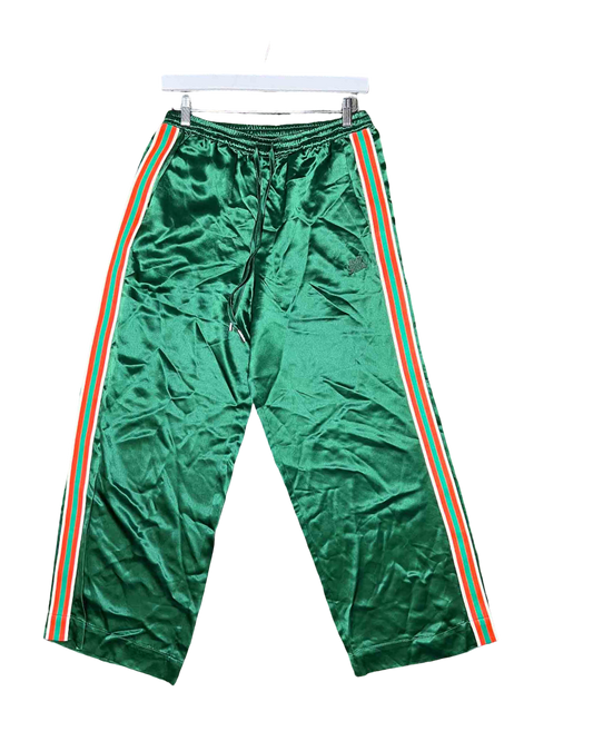 Size M | Very Special Pants Green Satin Track Pants