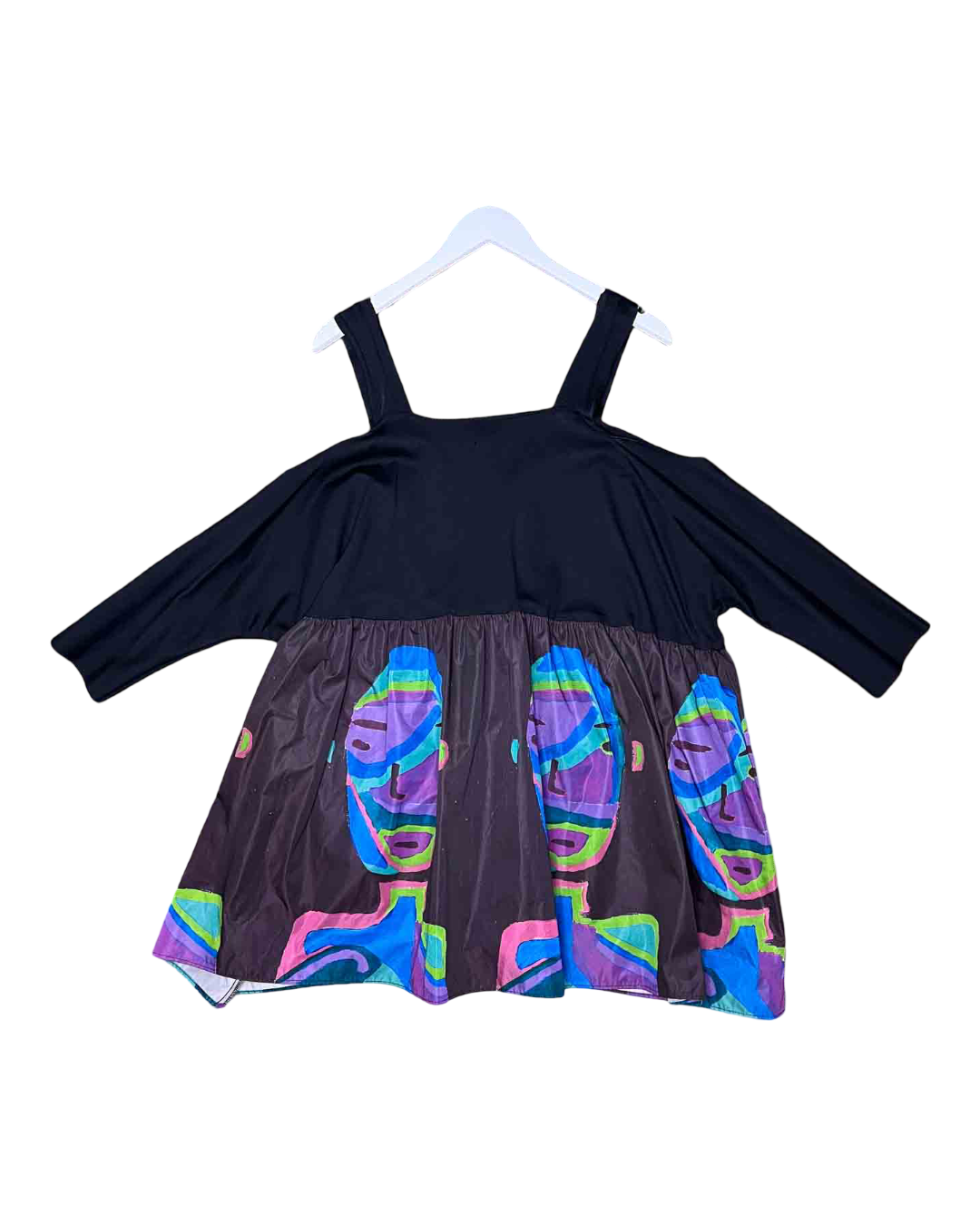 Size 8 | Fool Abstract Off-shoulder Babydoll Top