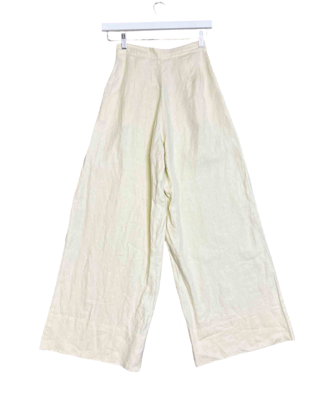 Size XS | The Posse Pale Green Linen Button Waist Wide Leg Pants