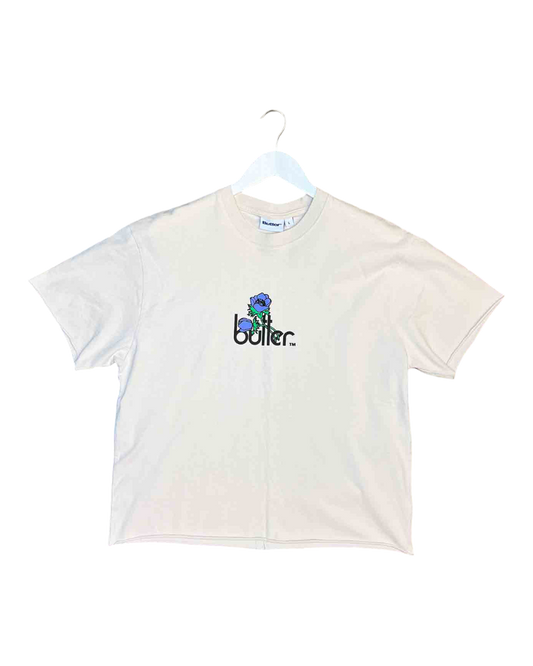 Size L | Butter Beige Cotton Raw Hem T-shirt