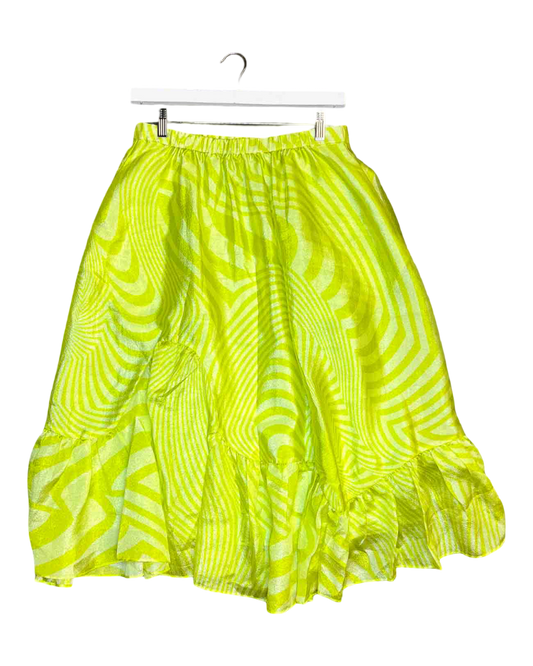Size 40 (L) | Baum und Pferdgarten Chartreuse RuffleMidi Skirt
