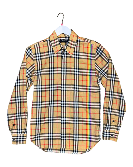 Size S | Burberry Cotton Rainbow Check Shirt