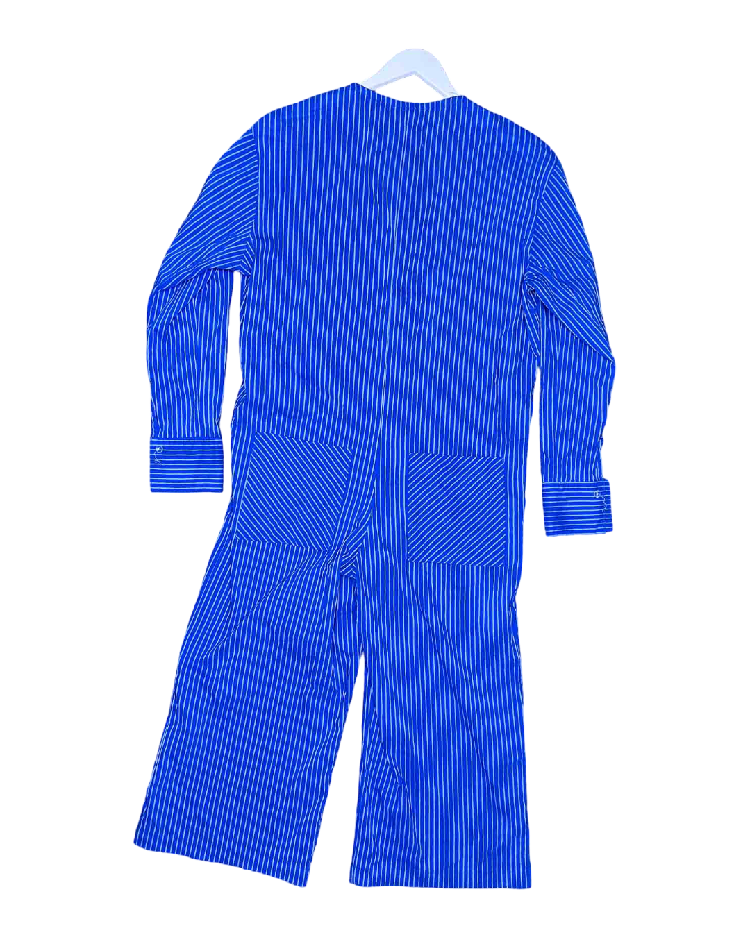 Size 6 | Pageant Cropped Cobalt Stripe Jumpsuit