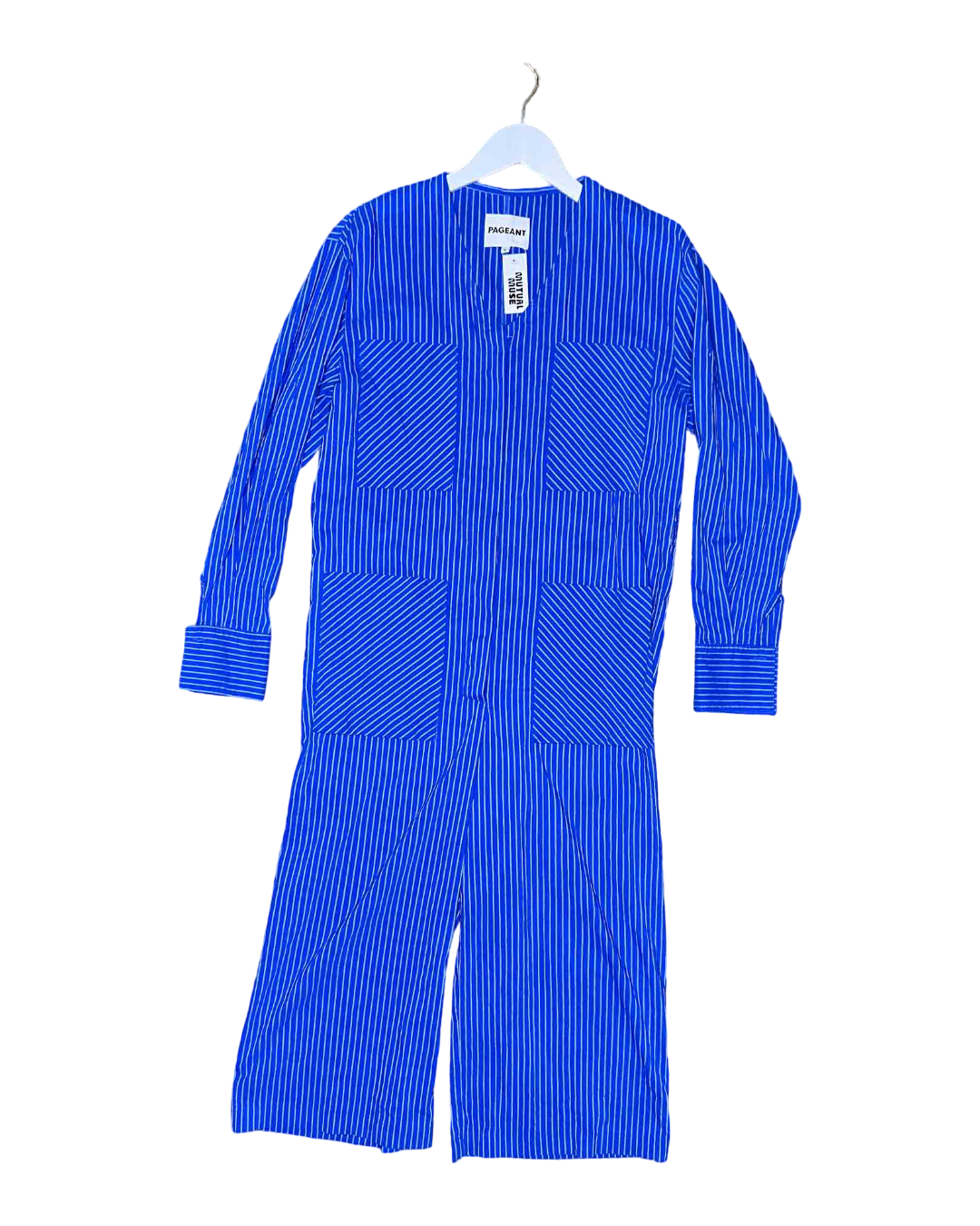 Size 6 | Pageant Cropped Cobalt Stripe Jumpsuit