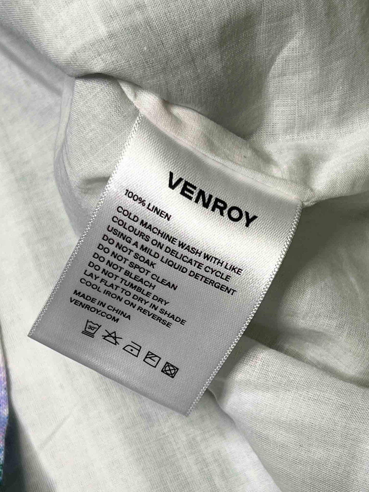 Size S | Venroy Linen Side Tie Mini Dress