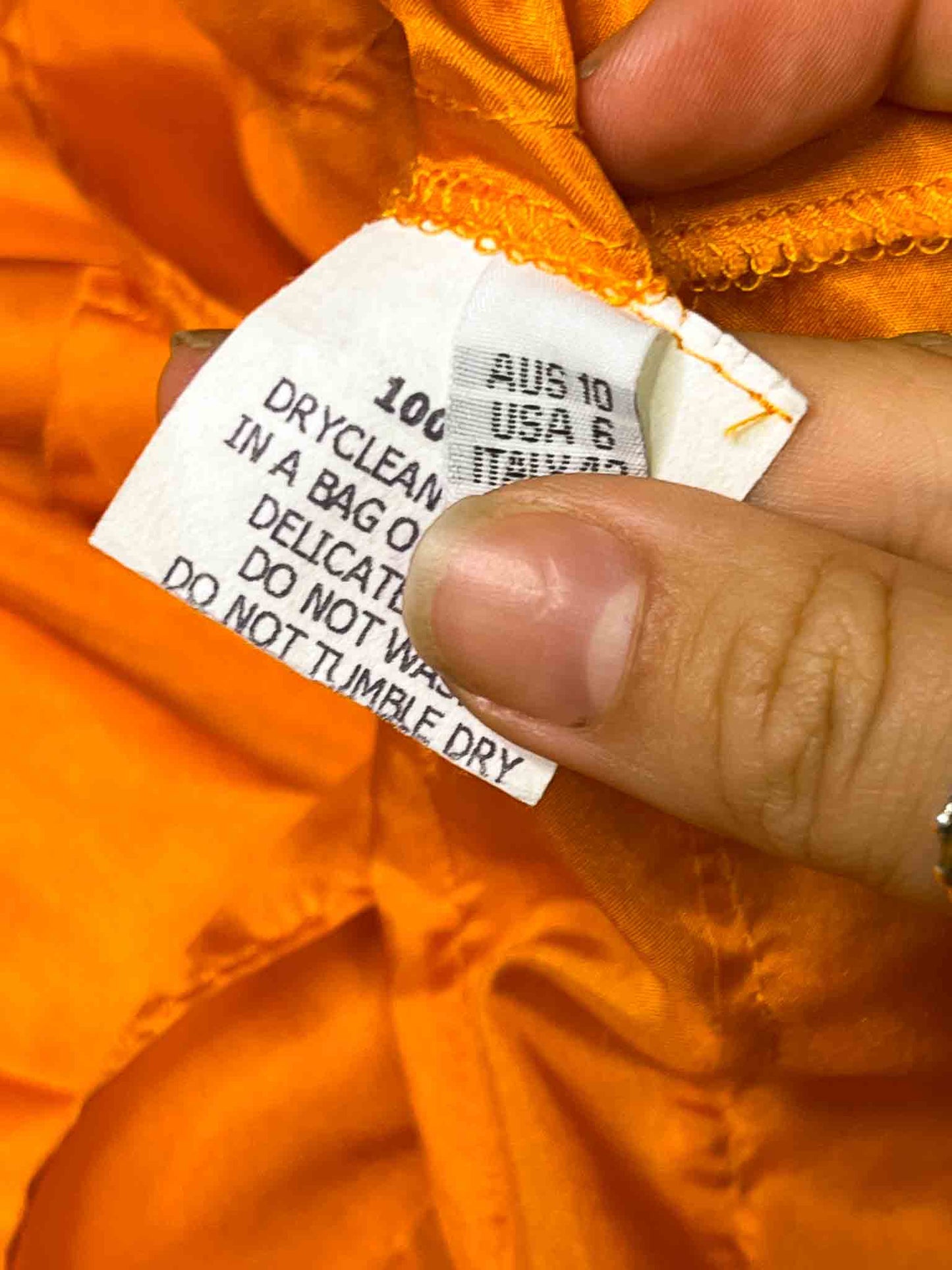Size 10 | Easton Pearson Orange Silk Ruffle Skirt