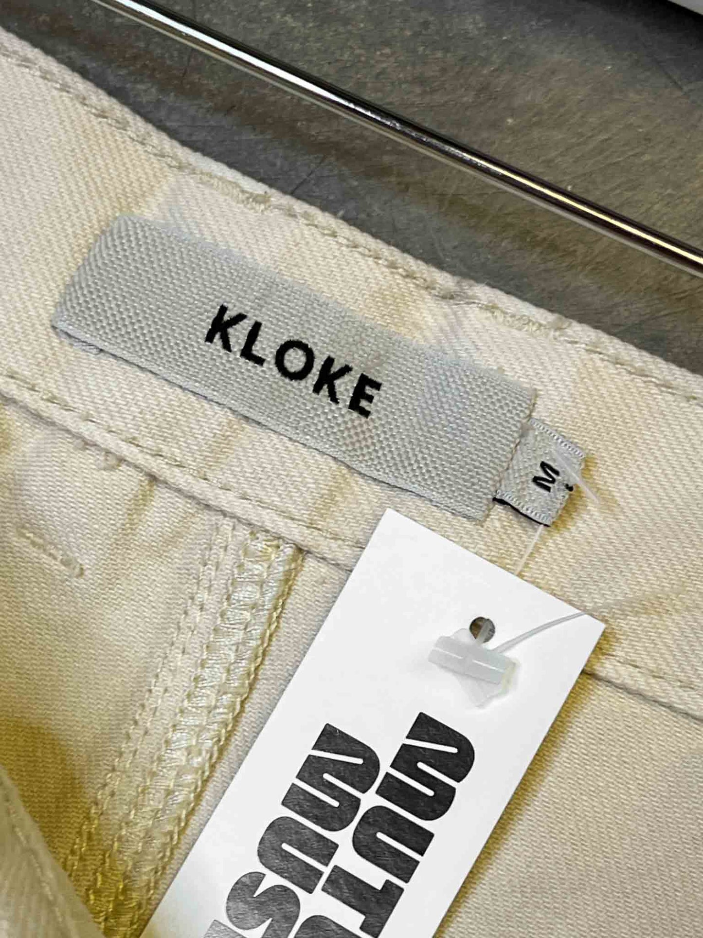 Size M | Kloke White Denim Mini Skirt