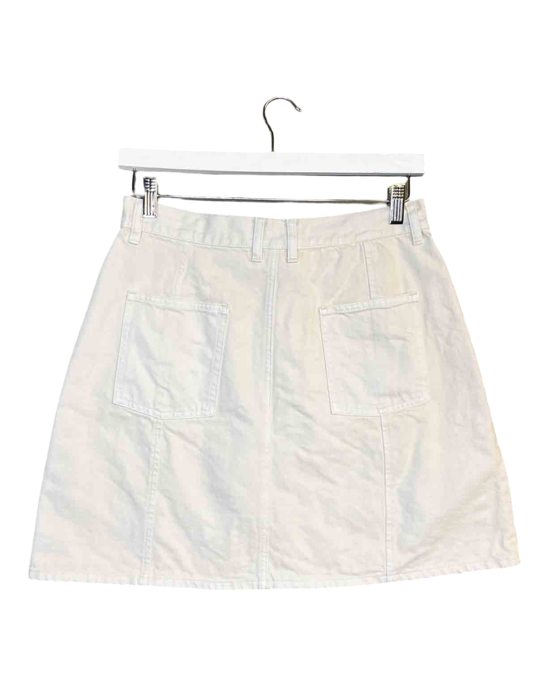 Size M | Kloke White Denim Mini Skirt