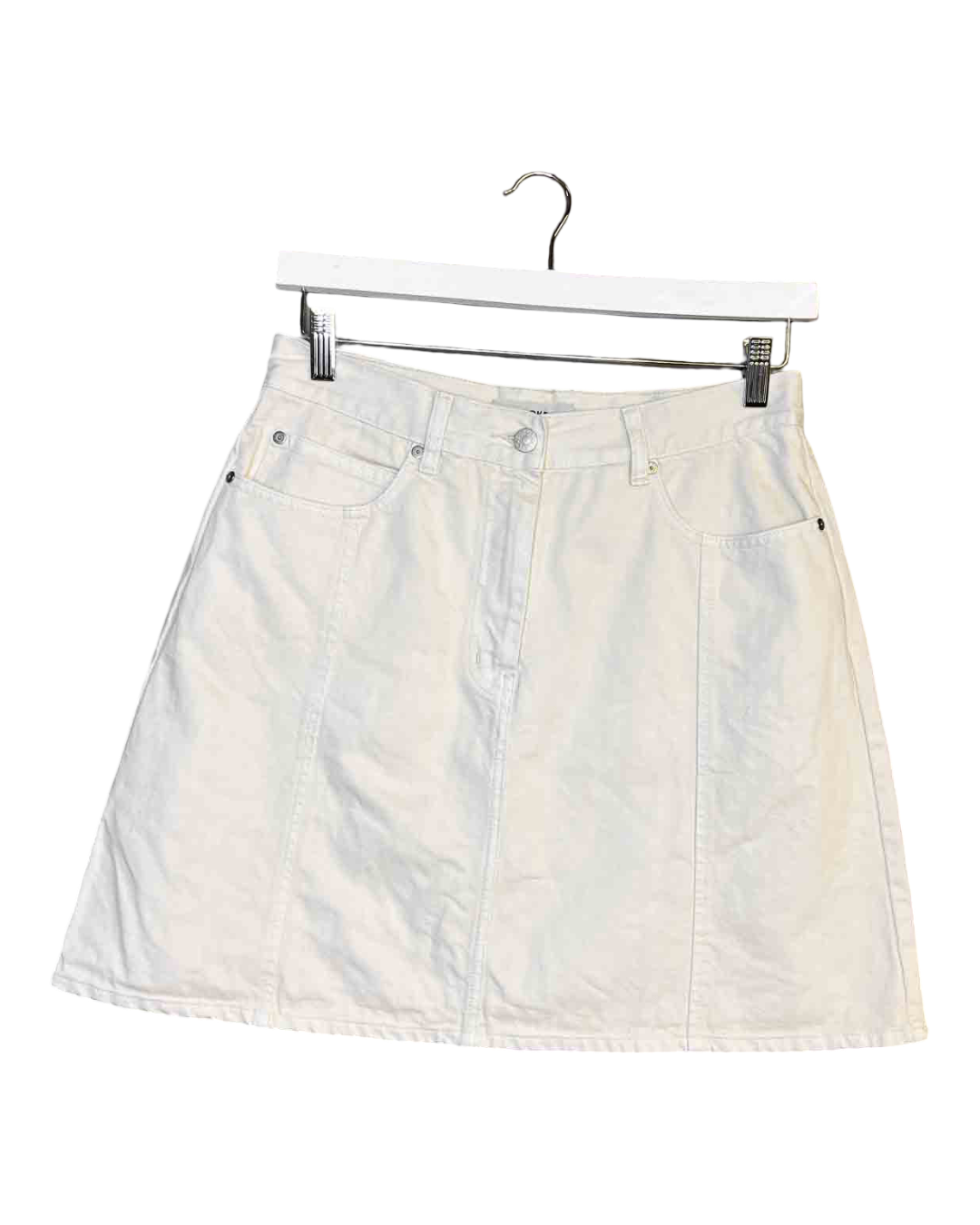 Size M | Kloke White Denim Mini Skirt