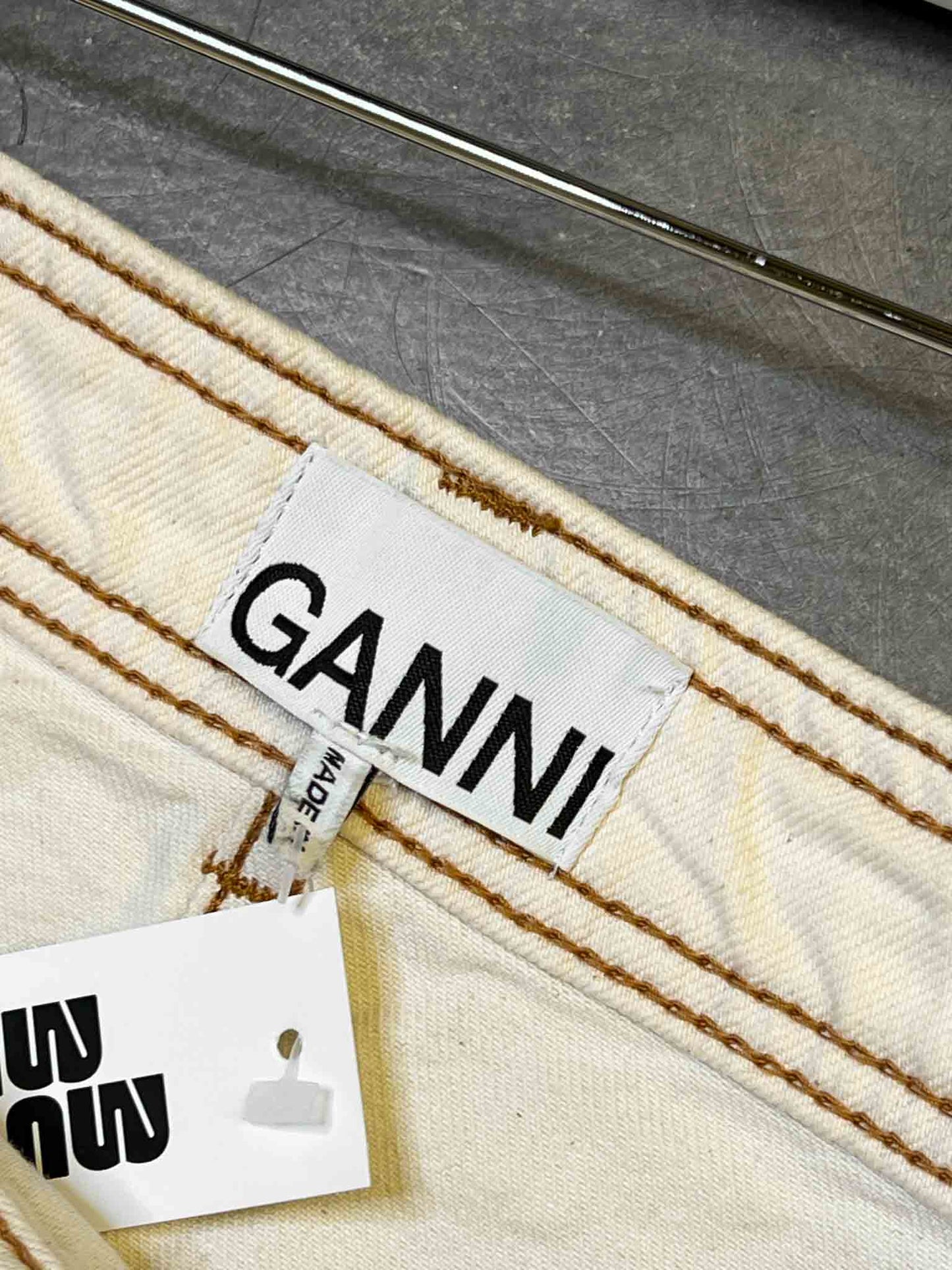 Siuze 40 (M) | Ganni Asymmetric Denim Mini Skirt
