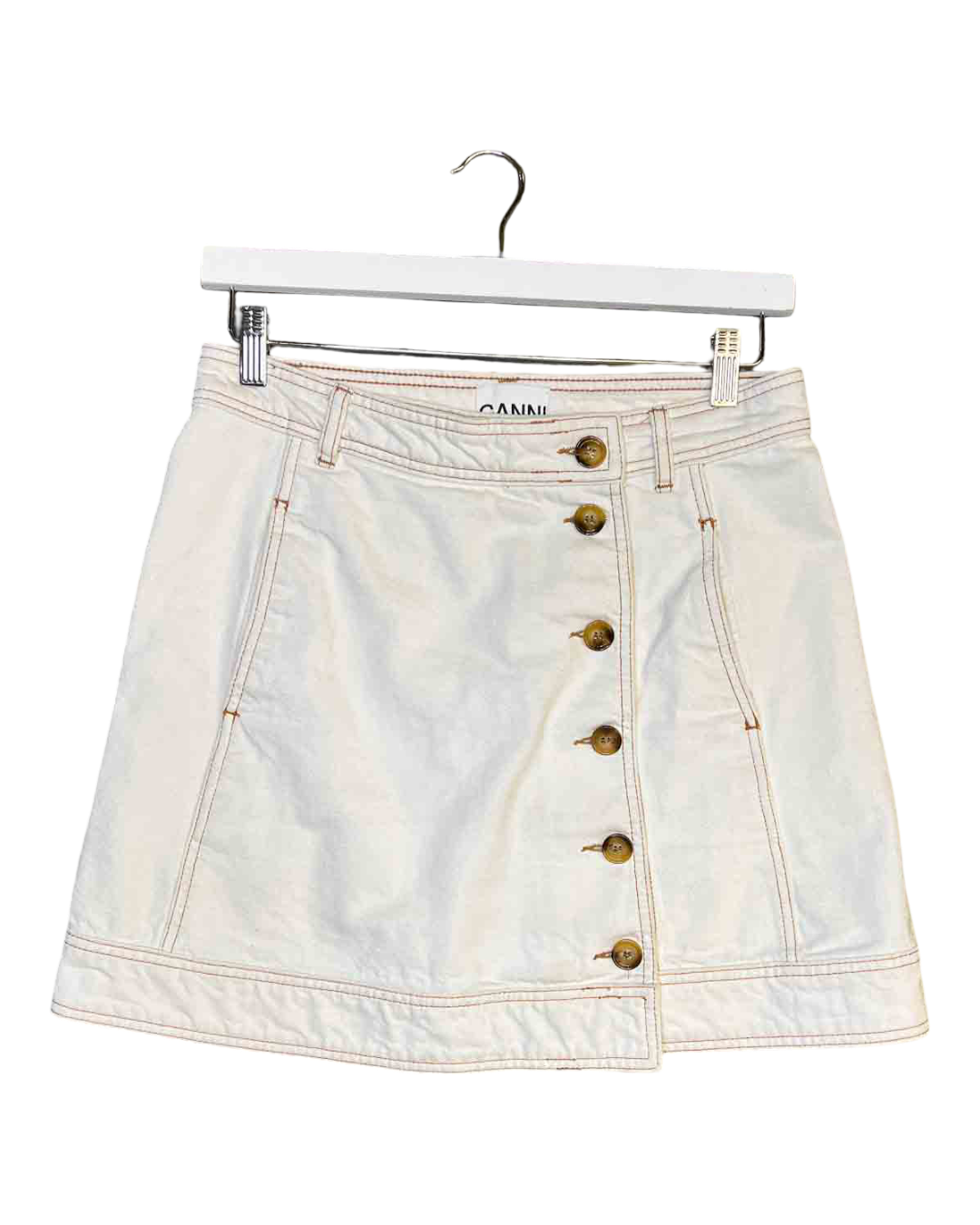 Siuze 40 (M) | Ganni Asymmetric Denim Mini Skirt