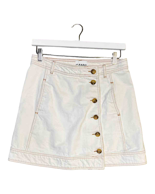 Siuze 40 (M) | Ganni Asymmetric Denim Mini Skirt