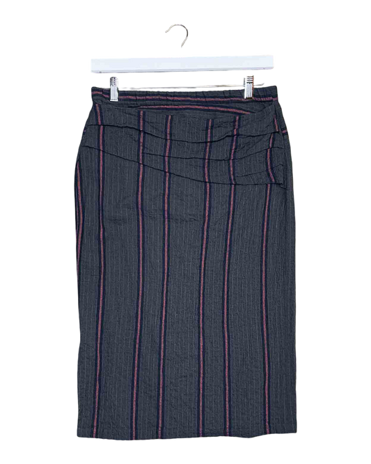 Size M | Humanoid A-Line Stripe Midi Skirt
