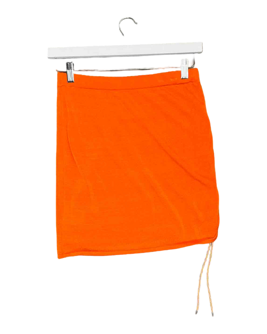 Size M | Venroy Orange Ruched Mini Skirt