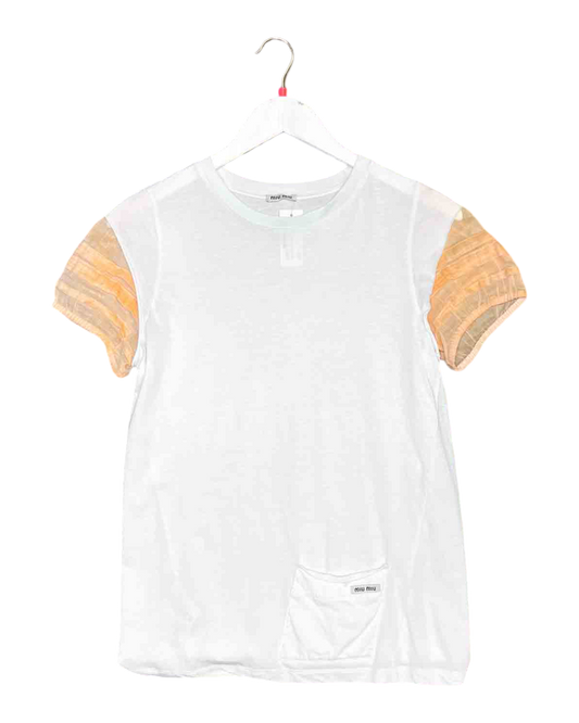 Size L | Miu Miu Pink Puffy Sleeves T-shirt